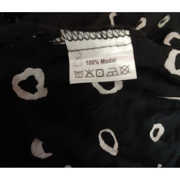 Rock Flower Paper Womens Top Small Black White Modal Long Sleeve Blouse Button - Picture 10 of 10